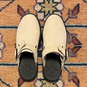 Dr. Martens Carlson Suede Slingback Mules in Sand